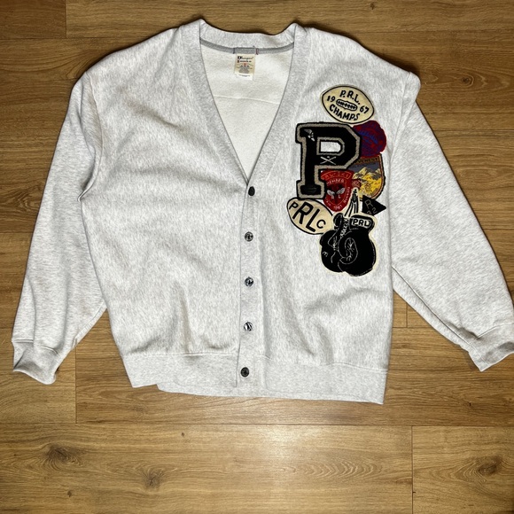 Custom Champion cardigan x Ralph Lauren Patches